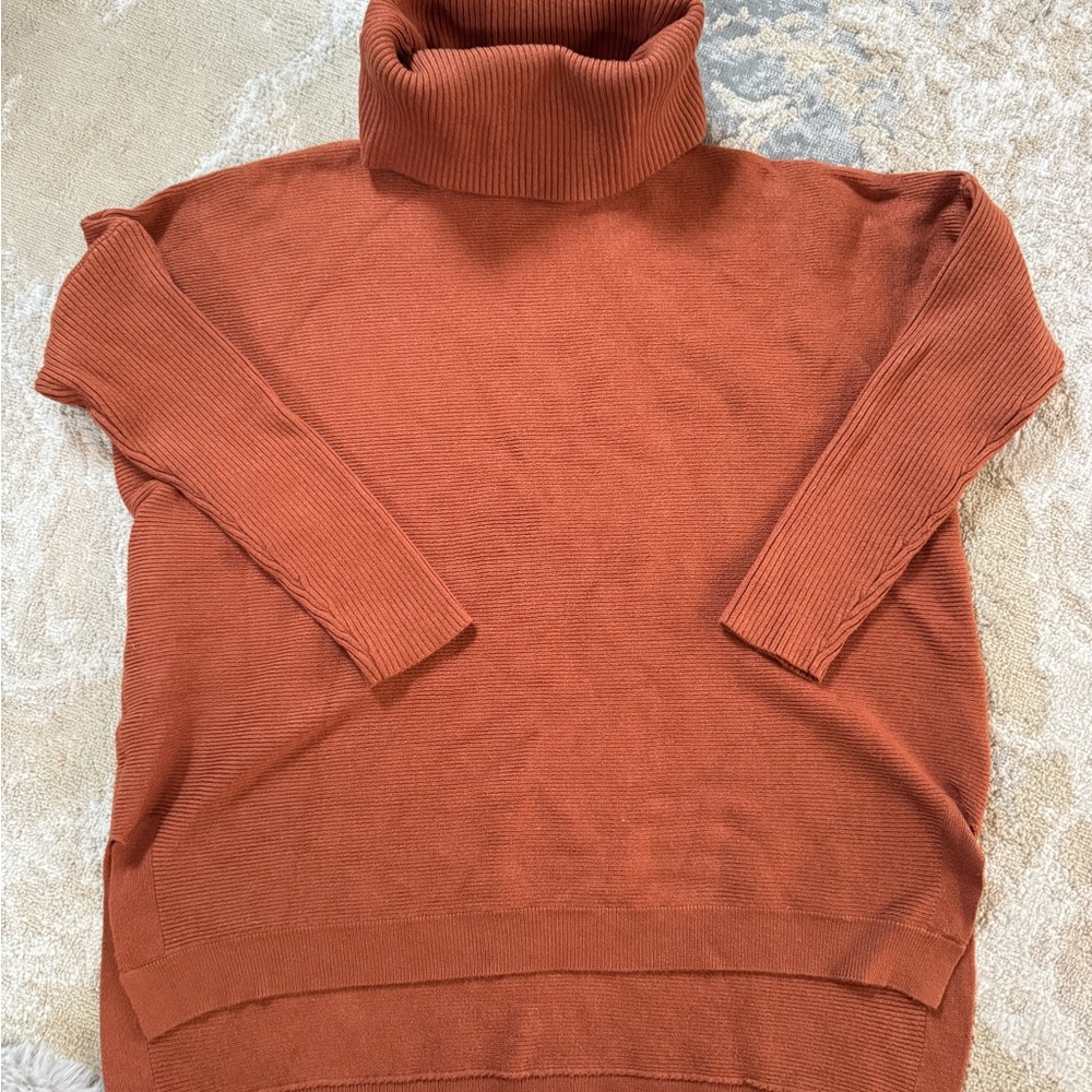 Elegant Burnt Orange Turtleneck Sweater